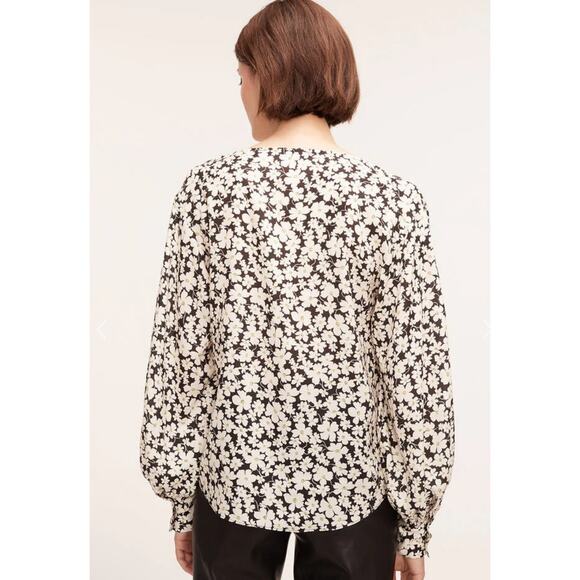 Rebecca Taylor Paige Fleur Drawstring Long Sleeve Blouse Sz 8 - Picture 2 of 11